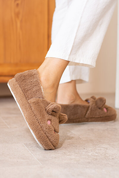 bykujo Χειμερινά Γυναικεία Σπίτι Παπούτσια - Κέντημα με Φιγούρα Βάτραχου, Αντιολισθητική Σόλα