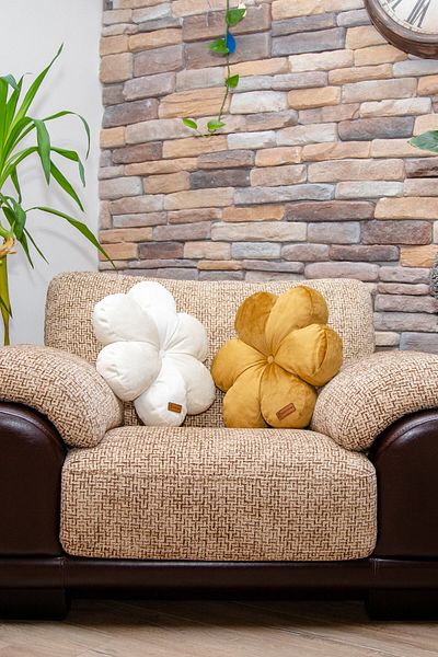 Rayda Home Decorativă 1 bucată culoare muștar 1 bucată pernă umplută cu culoare crem 42*42 cm