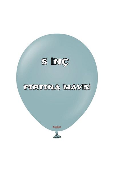 asöy Kalisan Retro Storm Blue 5 Inch Small Size 10 Pieces Retro Pastel Matte Balloon