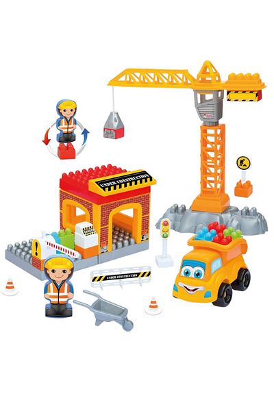 DEDE 43 Pieces Educational Construction Blocks Crane Set