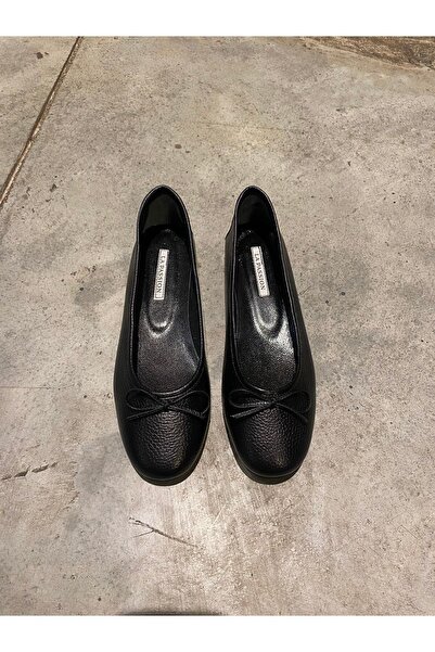 LA PASSION HAKİKİ DERİ TAMAMI EL YAPIMI FLOTER SİYAH BABET