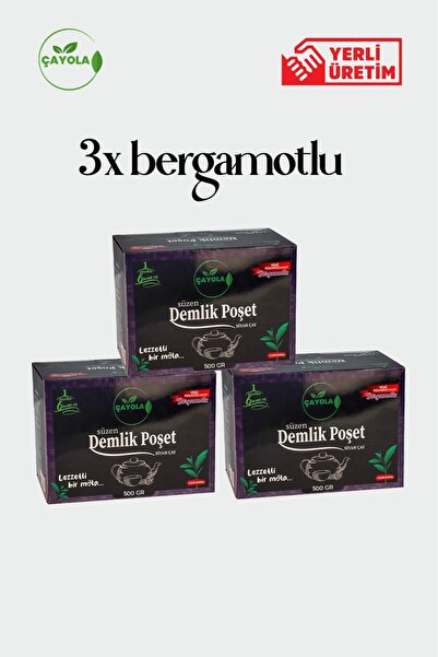 çayola 3'LÜ BERGAMOTLU DEMLİK POŞET PREMİUM ÇAY