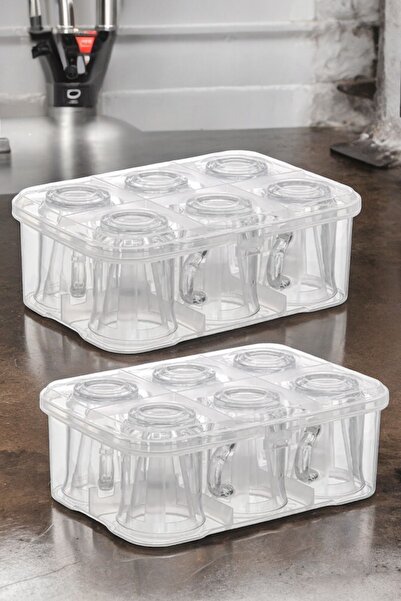 decorev Pratik 12'li Su Bardağı Taşıma Kutusu Pikniklik Su Bardağı Taşıma Aparatı Piknik Malzemesi