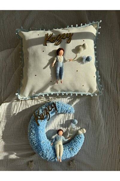 Pure Erkek bebek ledli keçe bebekli kapı süsü