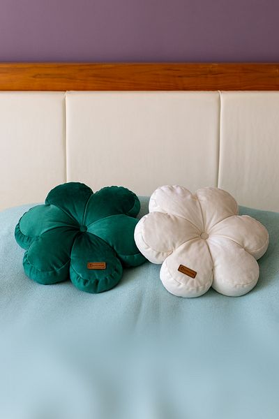 Rayda Home Pernă decorativă, 2 bucăți, culoare verde și crem, umplută interioară, pernă cu flori, 42*42 cm