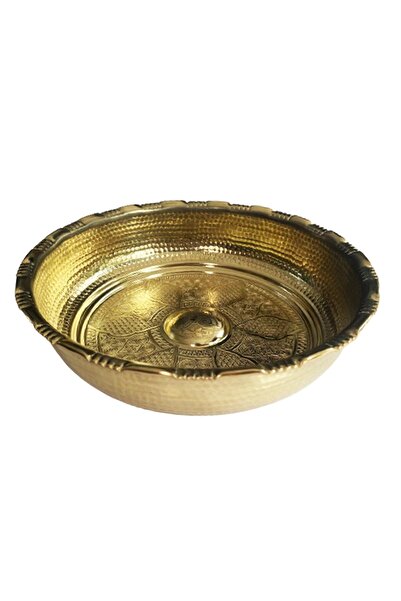 Genel Markalar Metal Sarı Bakır Hamam Tası Çap 20cm Derinlik 5cm Sarı 1