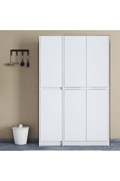 UMGMOBİLYA Ultra Çok Amaçlı 6 Kapaklı Mutfak Dolabı Ayakkabılık Banyo Dolabı ...
