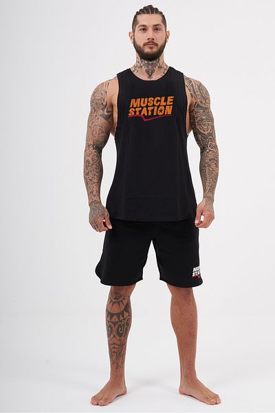 Muscle Station Musclestation Toughman Black Tank Top - Tkr Workout