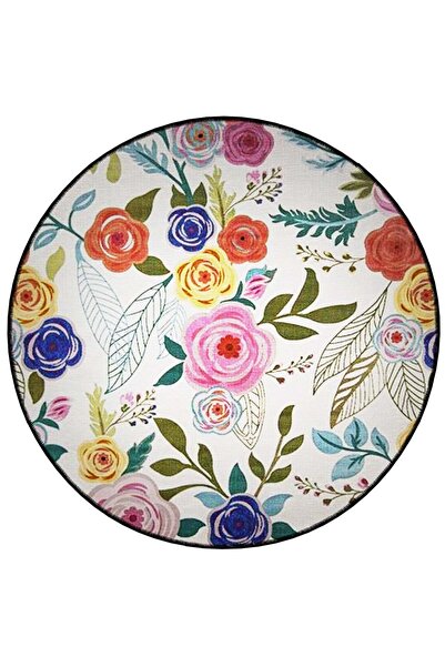 Rugs Modern Halı Mira Round Multicolored Floral Detailed Woven Base Modern De...
