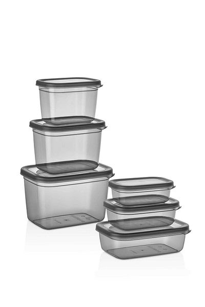 decorev Set of 6 Storage Containers Breakfast, Pulses, Snack Bowl, Fruit Transparent Storage Box Coloni