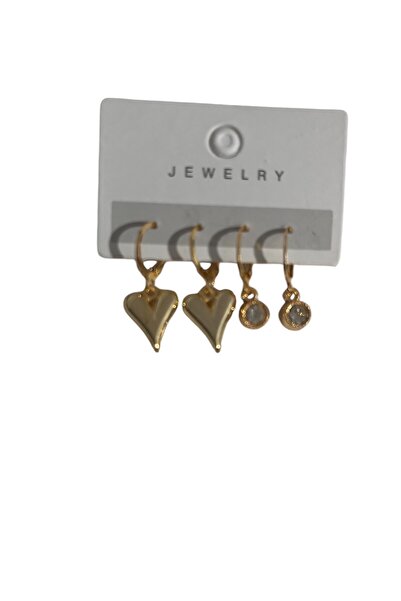 MODA 10 مجموعة أقراط على شكل قلب مكونة من 4 قطع