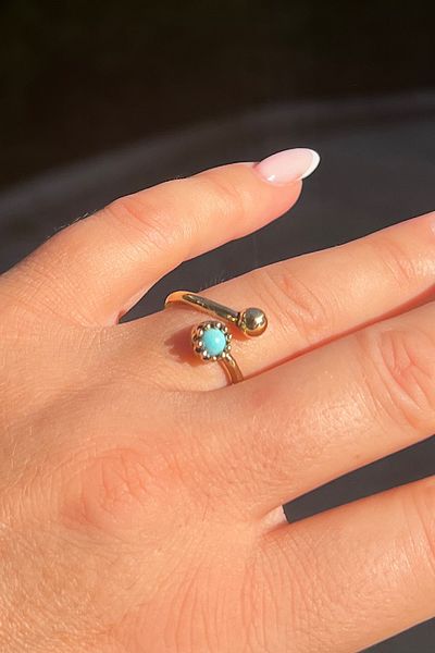 Pinart Pi̇nart Adjustable Agate Stone Copper Women's Ring Pnrtb 001226