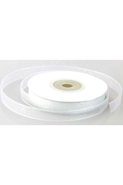 yörük tuhafiye 25 Meters White Organza Tulle Ribbon - 3 Pieces, 2 cm