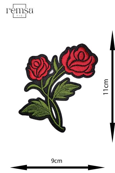 REMSATİC Ütü Ile Yapışan Arma - Yama - Patch - Gül Modeli (9cm X 11cm)