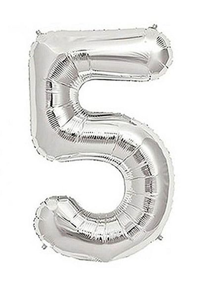 Görkem Toptan Silver Number Foil Balloon 5 100 Cm Rps
