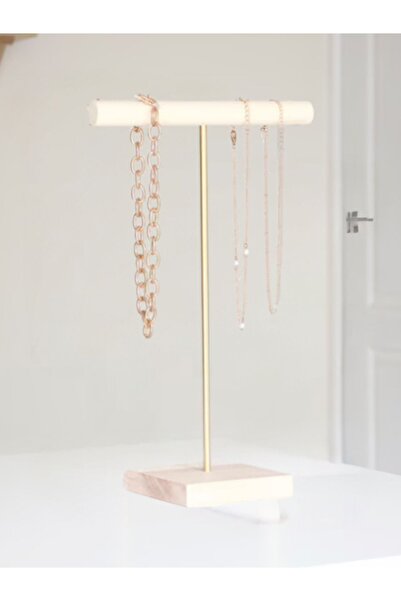 viveres Organizator de bijuterii din lemn Zenith de 30 cm, suport decorativ pentru colier, suport pentru bijuterii, organizator de accesorii