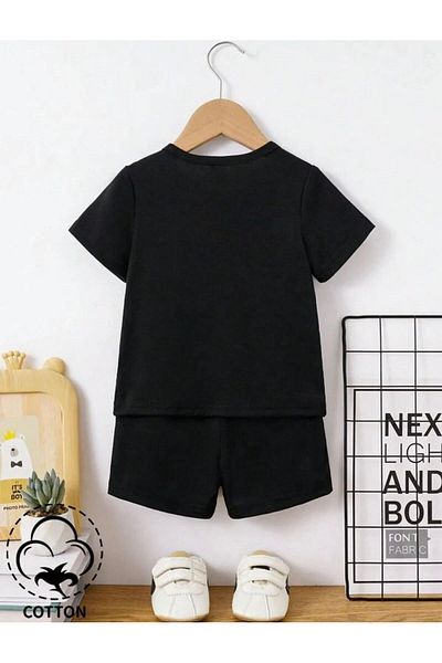 Massgai Set tricou și pantaloni scurți pentru copii Brawl Stars - personalizat 100% bumbac, imprimat cu text