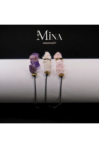 Mina Souvenir Amethyst and Pink Quartz Stress Bracelet - Moon Stone Hunger Suppression