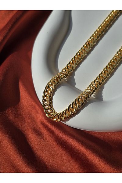 ULYOS PONIS Plain Chain Gold-Silver Necklace