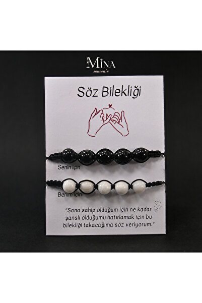 Mina Souvenir عزيزي الحجر الطبيعي - سوار وعد الصداقة للزوجين