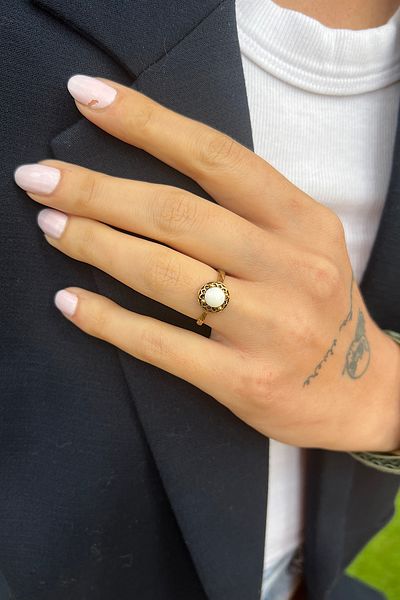 Pinart Adjustable Natural Stone Copper Women's Ring SM00012345