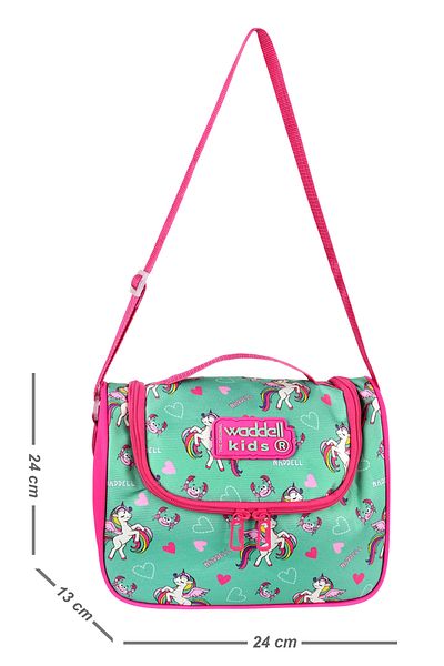 CANLOOR Waddell Licensed - Green/Pink Unicorn Patterned Girl Thermal Lunchbox