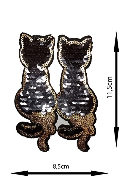 REMSATİC Ütü Ile Yapışan Arma - Patch - Kediler (pullu) Modeli (11,5cm X 8,5cm)