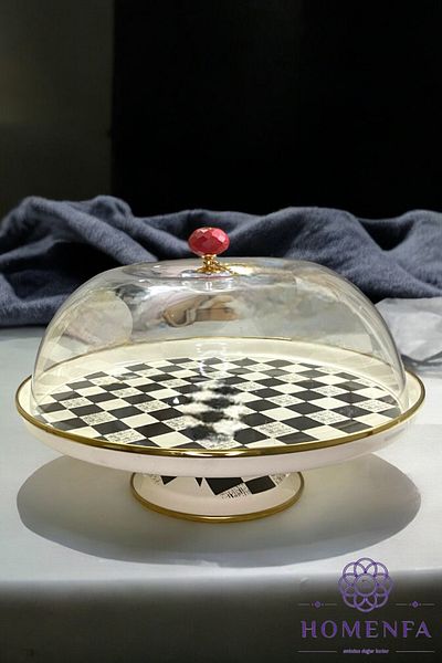 Paçi Elite Class Checkerboard Patterned Cake Jar