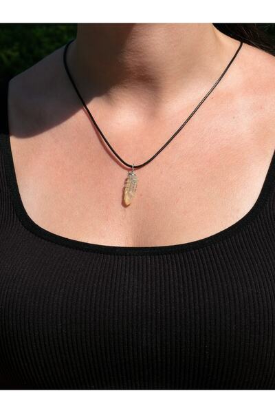 esha Işlenmemiş Ham Doğal Kristal Kuvars Taşı Kolye Mini Boy