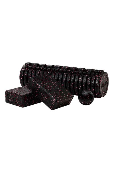 Wallzon Set de masaj/Plăci și set de yoga/Rolă de spumă 45 cm/Bloc de yoga (2 buc)/Minge de masaj