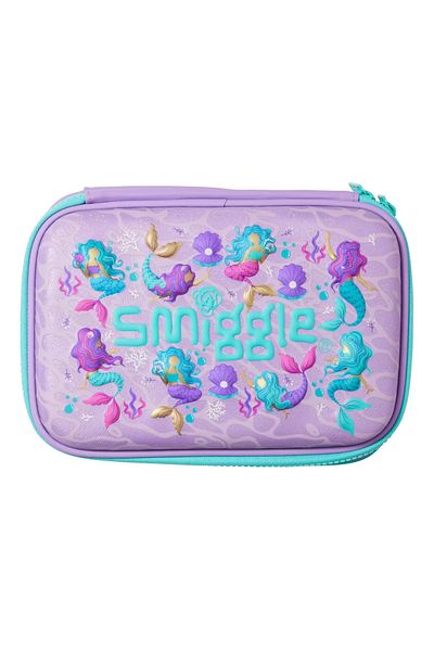 SMIGGLE مقلمة منقوشة بتفاصيل حورية البحر ثلاثية الأبعاد - حجرة مزدوجة