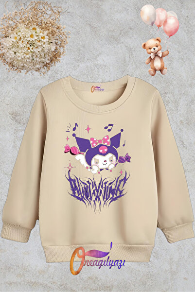 oneagılyazı Crew Neck Štampana dečija dukserica