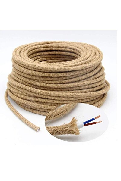 ETAB Hasır Örgülü Jüt Keten Halat Kablo 1cmx10 Mt