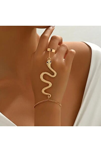 İMREN AKSESUAR طقم معصم وخاتم بنمط الثعبان - إكسسوار