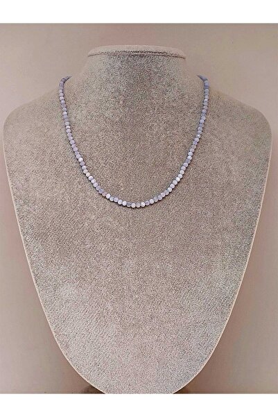 Yasamtohumu Kalsedon Taşı 3mm Kolye (SABİT KLİPSLİ)