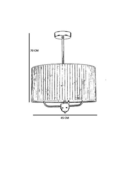 Lumexx BAMBU 010 ABAJURLU  3 LÜ SARKIT AVİZE