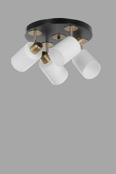 Lumexx Nomi Set of 4 Black and White Glass Chandelier
