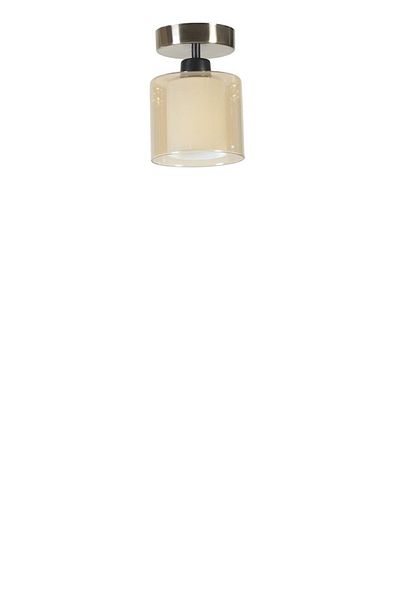 Lumexx New Nomı - Single Matte Chrome Honey Glass Chandelier