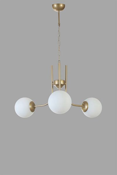 Lumexx Nevada 3-Piece Weared White Glass Chandelier