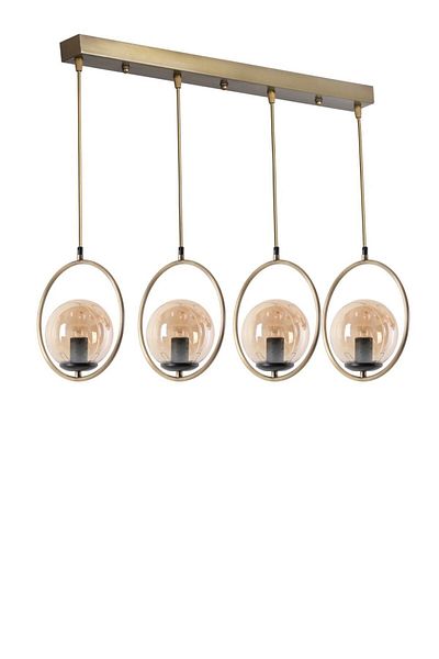 Lumexx Ring 4 Row - Honey Glass Antique Pendant Lamp