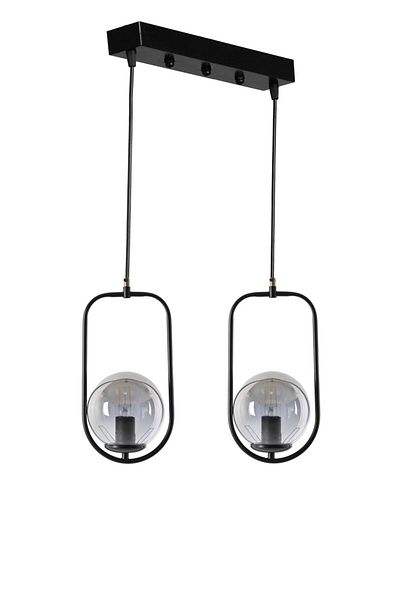 Lumexx Smoked Glass Black Ahu 2-Piece Pendant Lamp