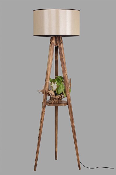 Lumexx Sehbalı Tripod Yanık Lambader Silindir 15-3 Abajurlu