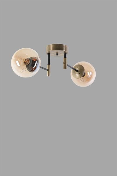 Lumexx Dolunay 2-Piece Antique Chandelier - Honey Glass