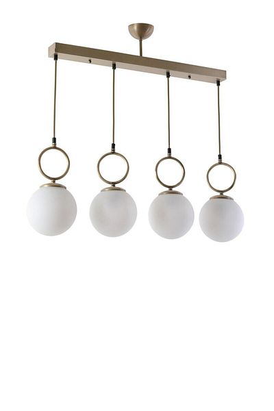 Lumexx Morino 4-Piece White Glass Antique Pendant Lamp Set
