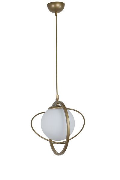 Lumexx Single Nepal Antique Pendant Lamp with White Glass