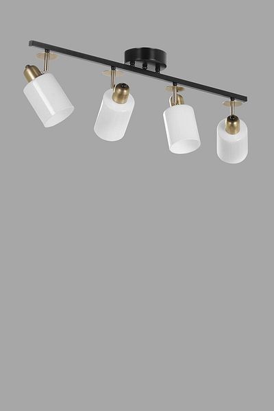 Lumexx Nomi 4 Row - Black and White Glass Chandelier Set