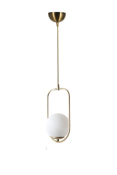 Lumexx Ahu Single White Glass Antique Pendant Lamp