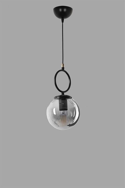 Lumexx Morino Black Smoked Glass Single Pendant Lamp