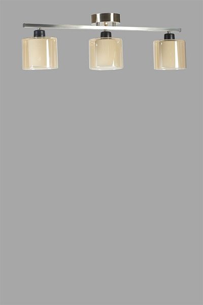 Lumexx New Nomi - 3-Piece Matte Chrome Honey Glass Chandelier Set