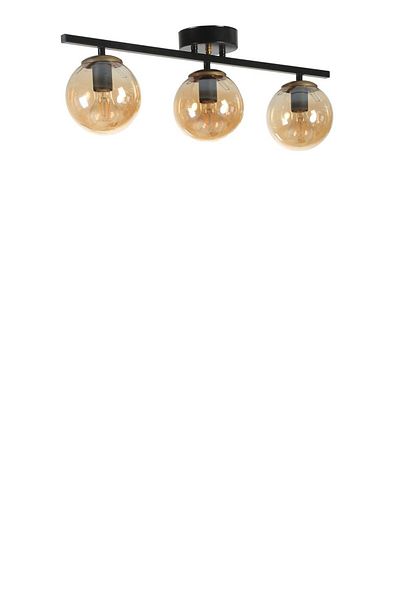 Lumexx Set of 3 Black Honey Glass New Can Chandeliers